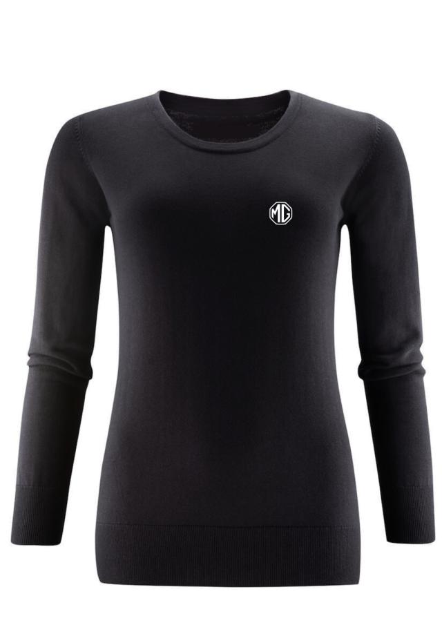 Knitted crew neck sweat MG, black